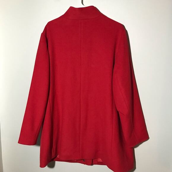 NWT J Jill perfect red 2X high neck pea coat zipper snap closure soft comfy - Picture 2 of 10